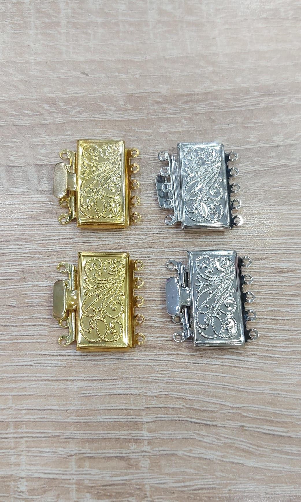 İç İçe Geçmeli , 5 Halkalı , Altın ve Gümüş Kapamalar (2 cm)