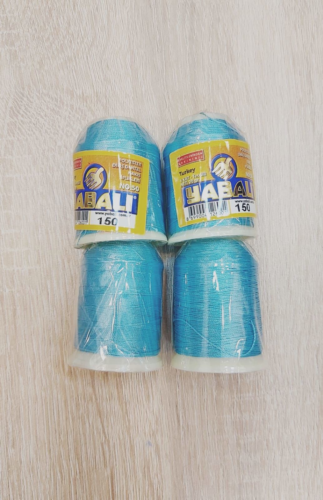 No : 150 YABALI Açık Gökyüzü Mavisi Polyester Dikiş Dantel Nakış İpleri 20 gram