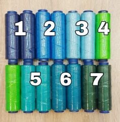 Mavi - Yeşil Tonları, Mumlu İpler , 100 metre , 1 mm