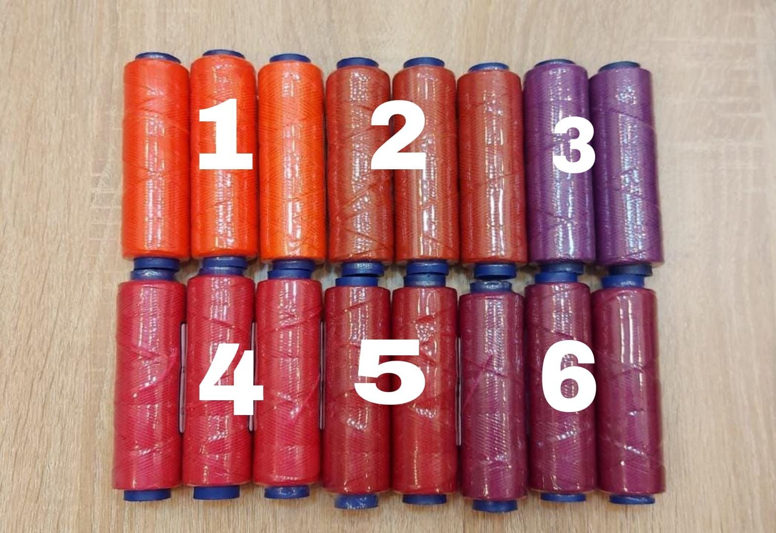 Kırmızı - Pembe Tonları Mumlu İpler , 1 mm, 100 Metre