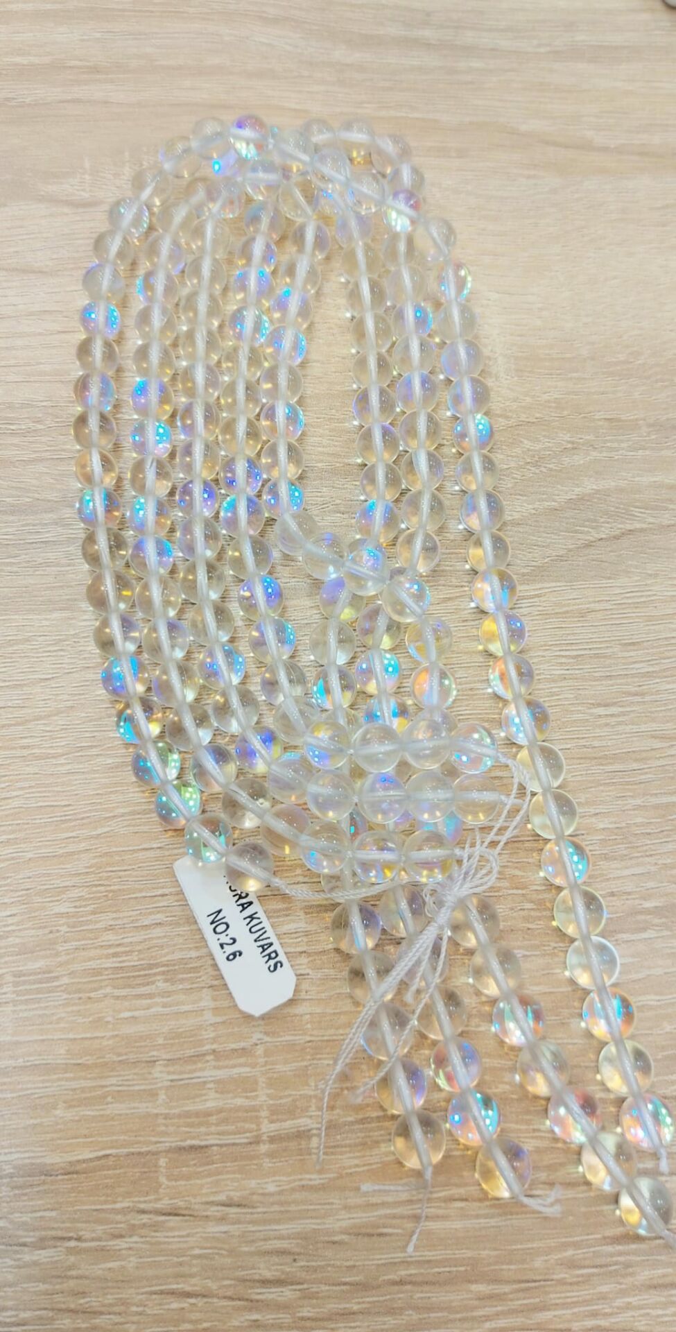Beyaz Aura Kuvars , 8 mm Küre Doğaltaşlar