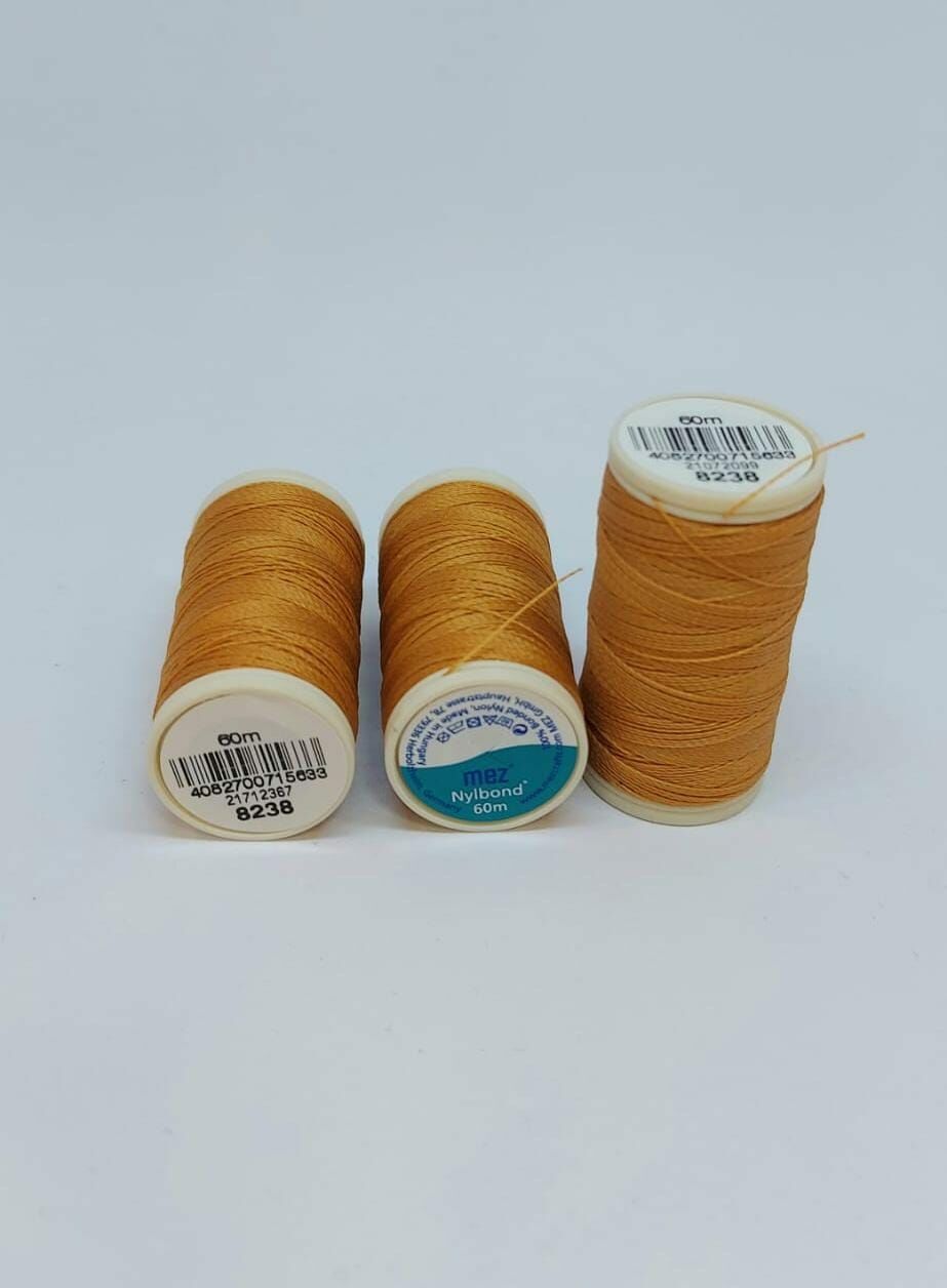 No : 8238  Hardal Rengi Nylbond Boncuk İpleri