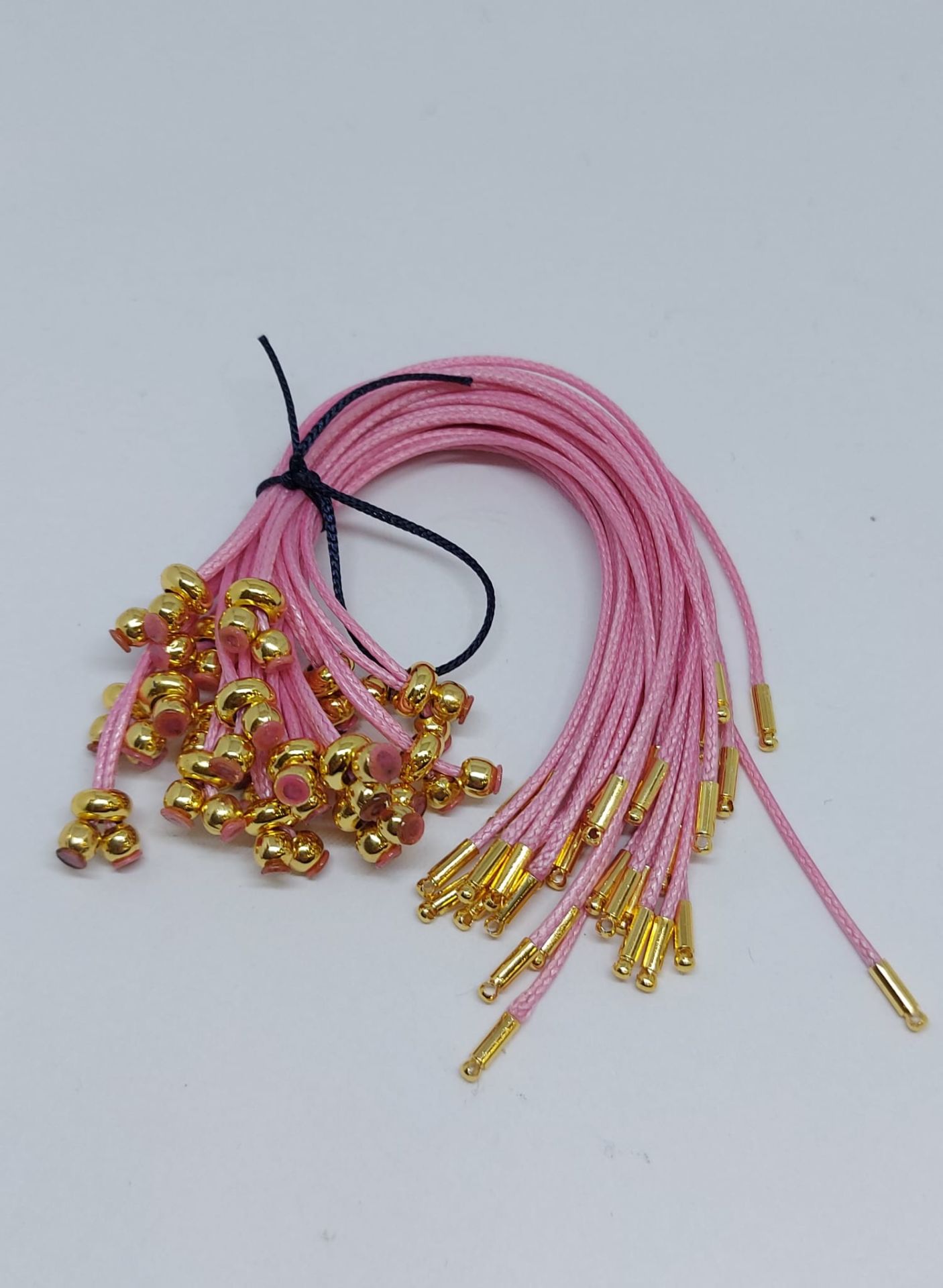 Açık Pembe  Asansör Kapama (Kore Derisinden ) Altın Başlıklı