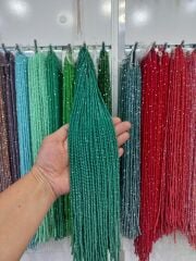 Opak Koyu Turkuaz Yeşil Kristaller, 3 mm