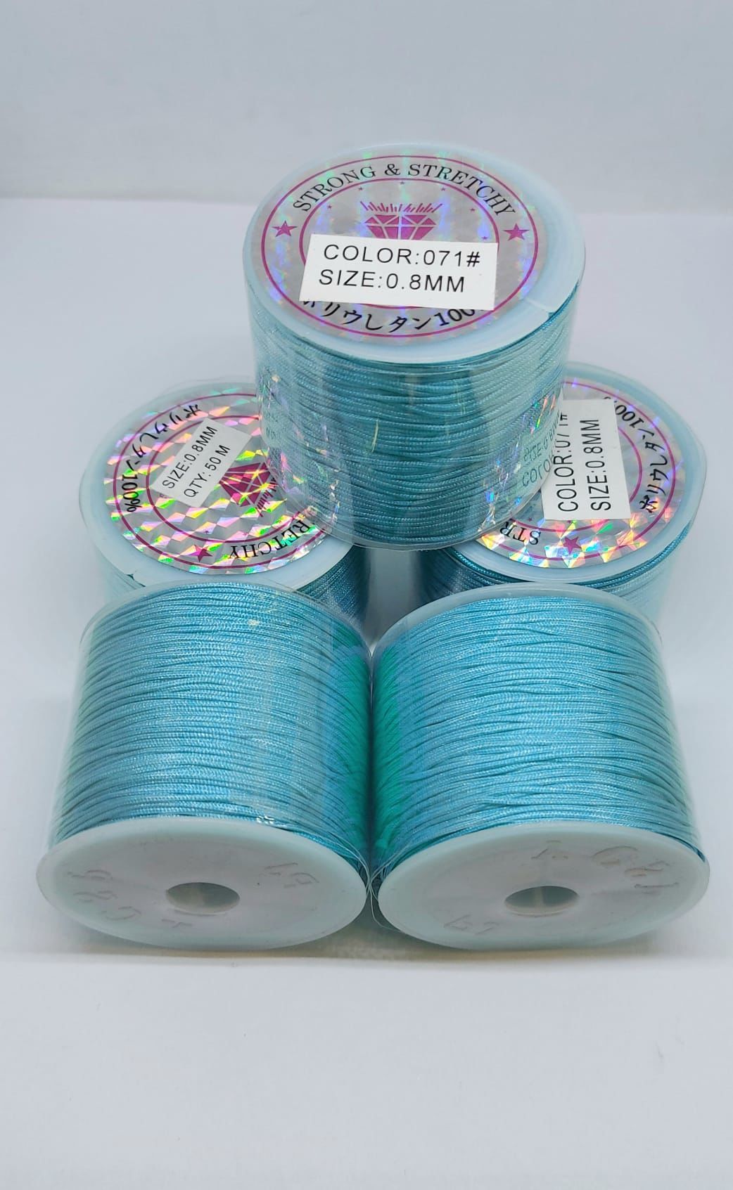 0,8 mm Açık Turkuaz Paraşüt İpleri, 1 Metre