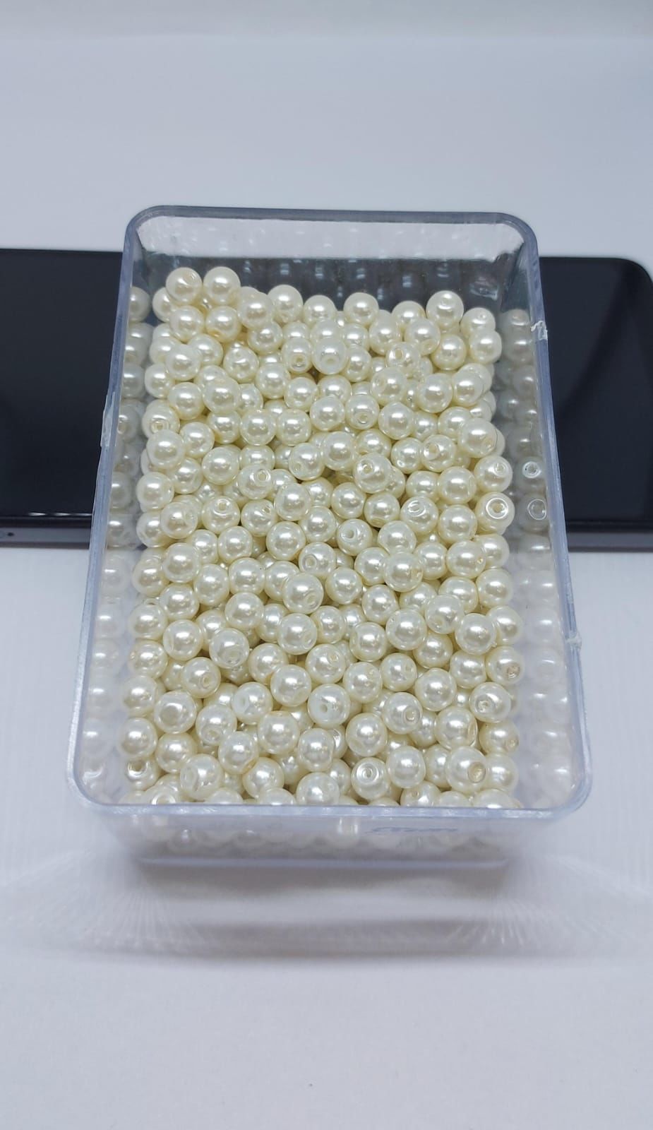 Cam İnciler , 6 mm , İnci Rengi  , 5 gram