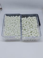 Cam İnciler , 6-8 mm , Beyaz, 5 gram