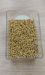 4 mm Küre Bafon Boncuklar, Altın , 1 Gram