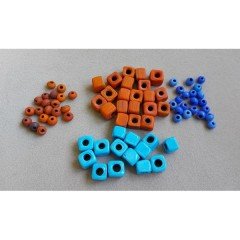 Gökyüzü Mavisi Kare Boncuk , 1,5 cm