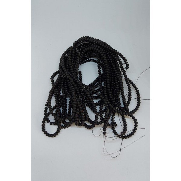 Mat Siyah Kristaller , 4 mm , Tamtur , 80 cm