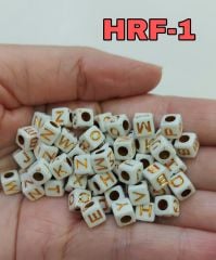 HFR-1 , Beyaz Zemin Üzerinde , Altın Renginde Yazılı, Küp Harfler, 6 mm, 20 Gram
