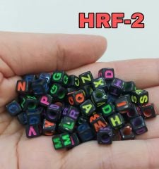 HFR-2 , Siyah Zemin Üzerinde Neon Renklerle Yazılı, Küp Harfler, 6 mm, 20 Gram