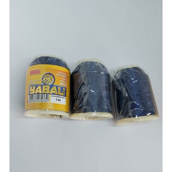 No : 146 YABALI Tam Lacivert Polyester Dikiş Dantel Nakış İpleri 20 gram