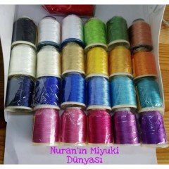 No : 50 YABALI Kar Beyaz Polyester Dikiş Dantel Nakış İpleri 20 gram