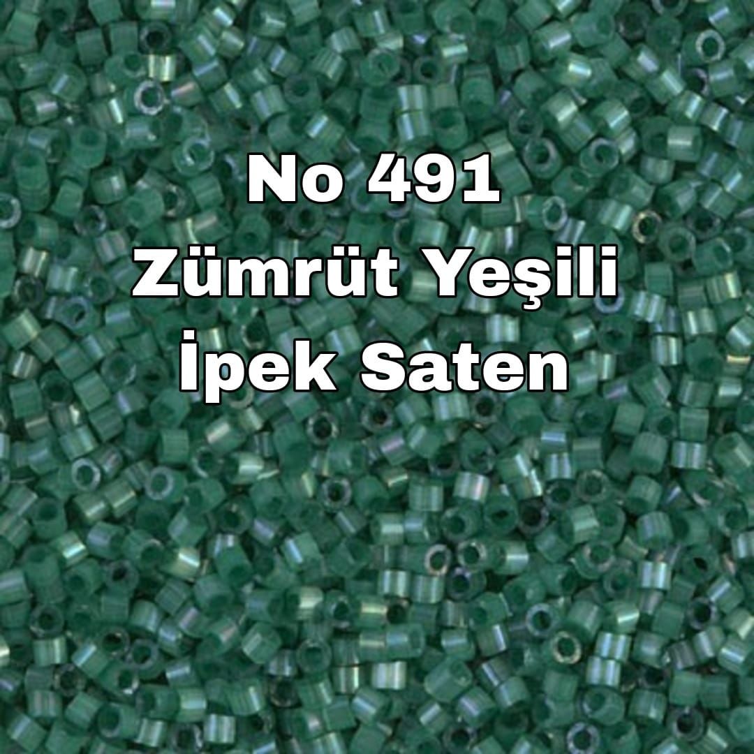 No: 491  Miyuki Delica 11/00 DB1814 | Zümrüt Yeşili İpek Saten 3 Gram