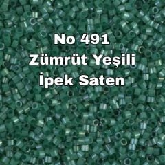 No: 491  Miyuki Delica 11/00 DB1814 | Zümrüt Yeşili İpek Saten 3 Gram
