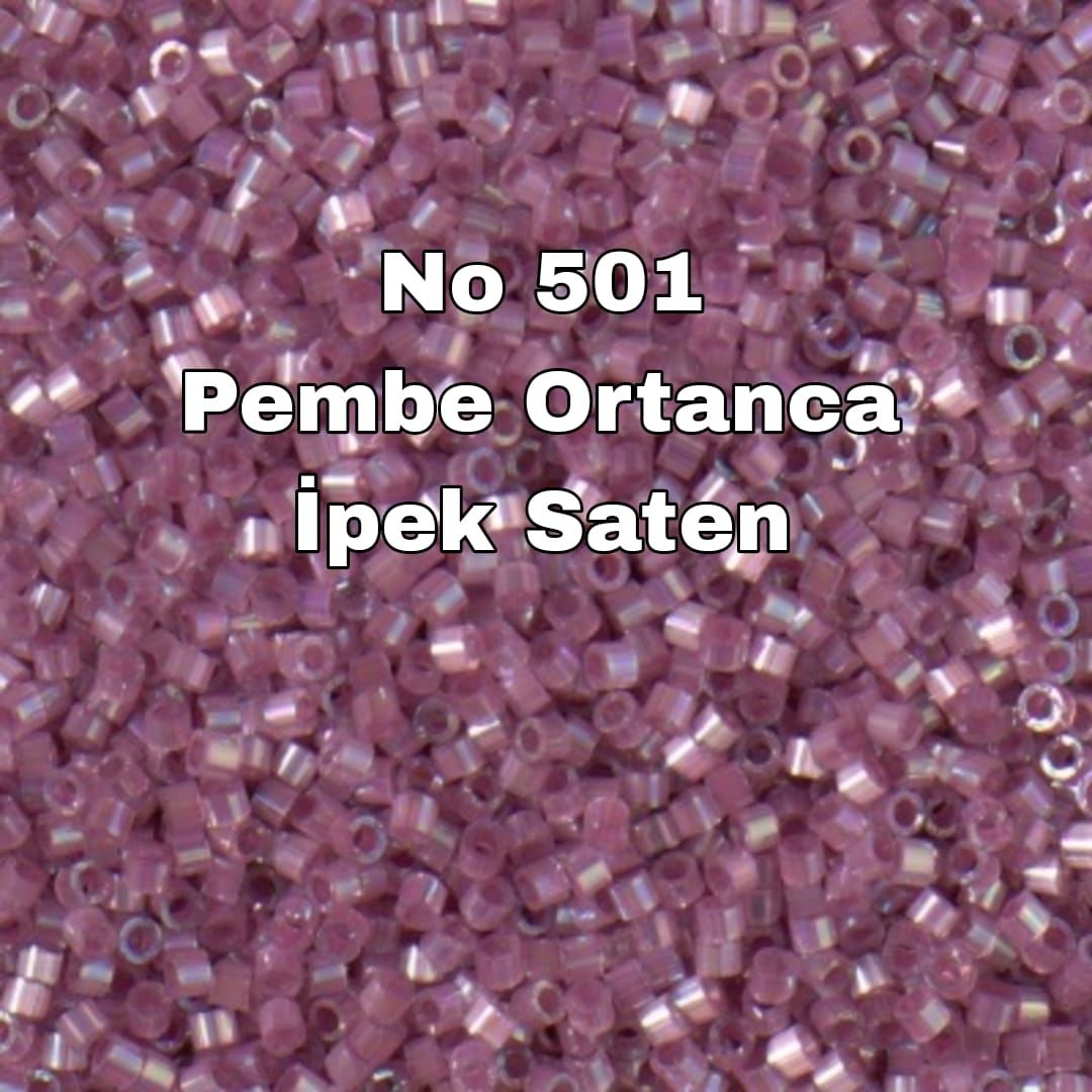 No: 497  Miyuki Delica 11/00 DB1810 | Pembe Ortanca İpek Saten 3 Gram