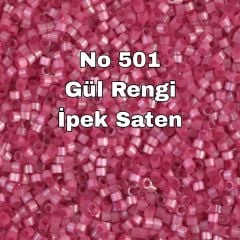 No: 501  Miyuki Delica 11/00 DB1807 | Gül Rengi İpek Saten 3 Gram