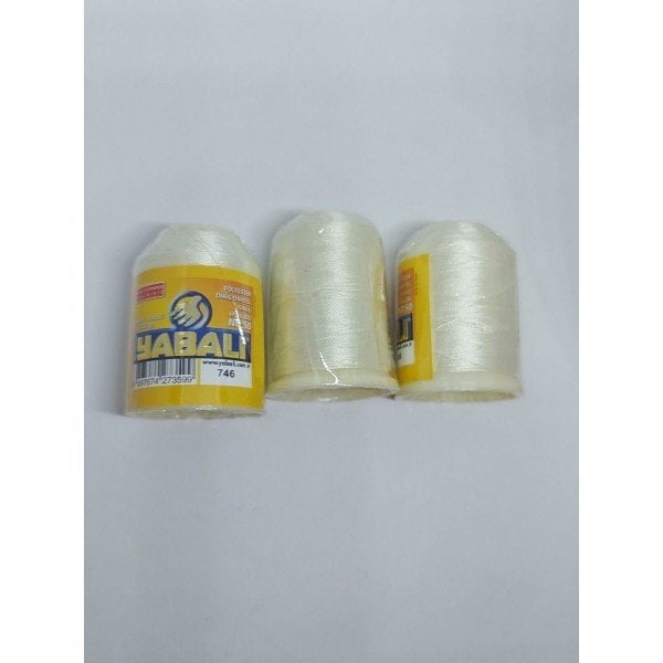 No : 746 YABALI Krem Rengi Polyester Dikiş Dantel Nakış İpleri 20 gram