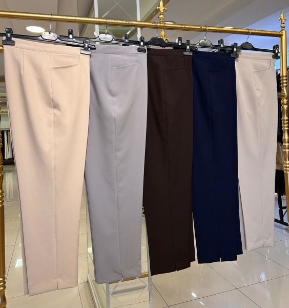 BELİ İÇTEN LASTİKLİ KALEM PANTOLON/İPEKTEN