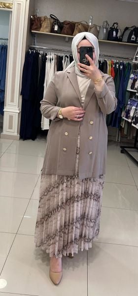 ﻿DESENLİ PİLİSE ŞİFON ETEK/SENTEZ