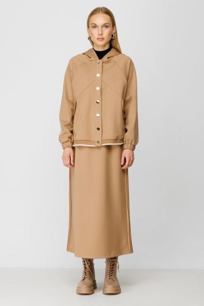 Kapüşonlu Ceket CAMEL