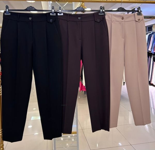 ﻿BELİ DÜĞME DTY. KREP PANTOLON/SENTEZ