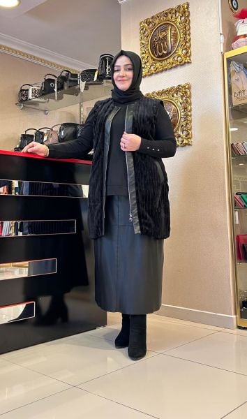 ﻿ÖNÜ KÜRK DTY. DERİ YELEK/MÜSEMMA