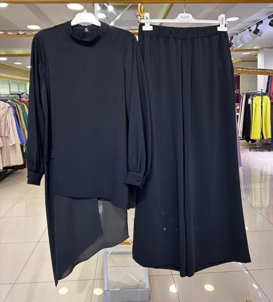 ŞİFON DETAYLI PANTOLONLU ŞIK TAKIM/NUSS