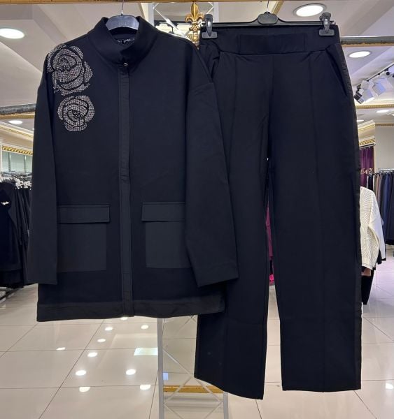 ﻿BONCUK İŞLEMELİ PARAŞÜT KUMAŞ DTY. PANTOLONLU TAKIM/GHISA