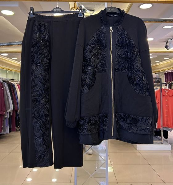 MODAL KUMAŞ TRANSPARAN CEKET PANTOLON TAKIM/GHISA