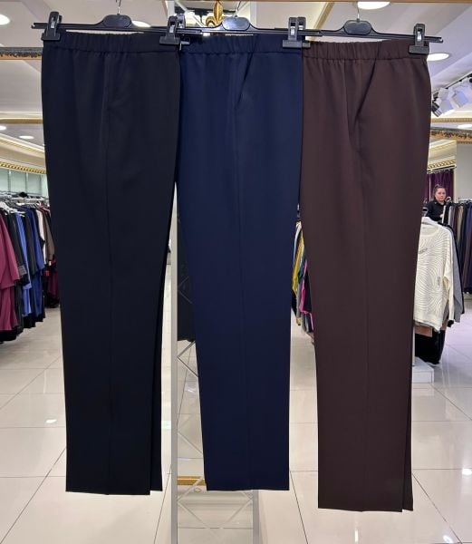 ÖNÜ ÇİZGİ DTY. BELİ LASTİKLİ PANTOLON/GLARE