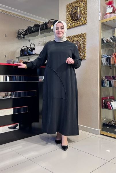 ﻿REGLAN KOL ÜZERİ ÇİZGİ DTY. ELBİSE/DEFRİNA