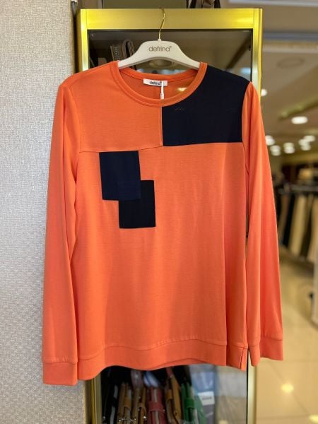 GEOMETRİK DETAYLI MODAL BLUZ