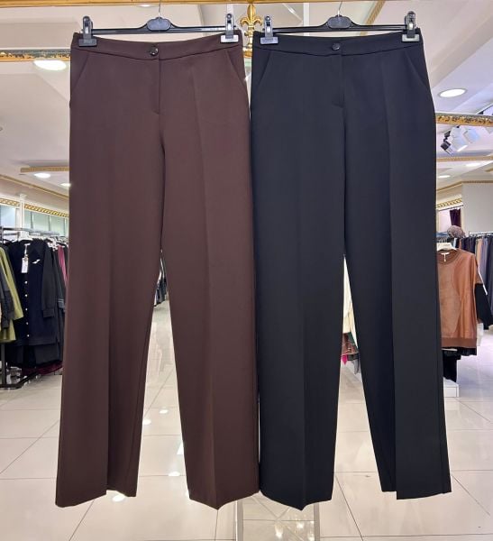 ﻿DÜZ PAÇA DÜĞMELİ DOUBLE KREP PANTOLON/GLARE