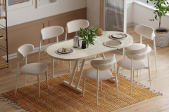 Venüs Sandalye Afyon Traverten Mutfak Masası Takımı - 80x140 cm