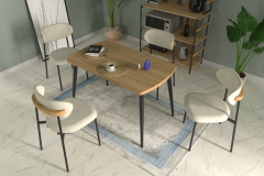 Venüs Sandalye Argos Ahşap Mutfak Masası Takımı - 70x120 Cm
