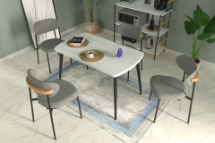 Venüs Sandalye Argos Ahşap Mutfak Masası Takımı - 70x120 Cm