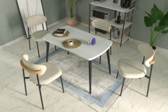 Venüs Sandalye Argos Ahşap Mutfak Masası Takımı - 70x120 Cm