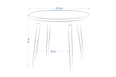 Venüs Sandalye Argos Ahşap Yuvarlak Mutfak Masası Takımı - 90x90 Cm