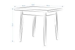 Avanos Sabit Mdf Mutfak Masası - 80x80 Cm Beyaz/Naturel