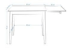 Avanos Katlanır Mdf Ahşap Mutfak Masası - 70x80 cm (70x120 cm)