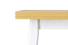 Avanos Katlanır Mdf Ahşap Mutfak Masası - 70x80 cm (70x120 cm) Naturel/Beyaz
