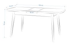 Avanos Ahşap Açılır Kapanır Mdf Mutfak Masası - 70x120+30 cm Naturel