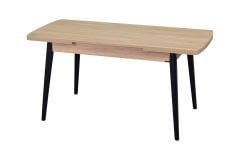 Avanos Ahşap Açılır Kapanır Mdf Mutfak Masası - 70x120+30 cm Naturel/Siyah