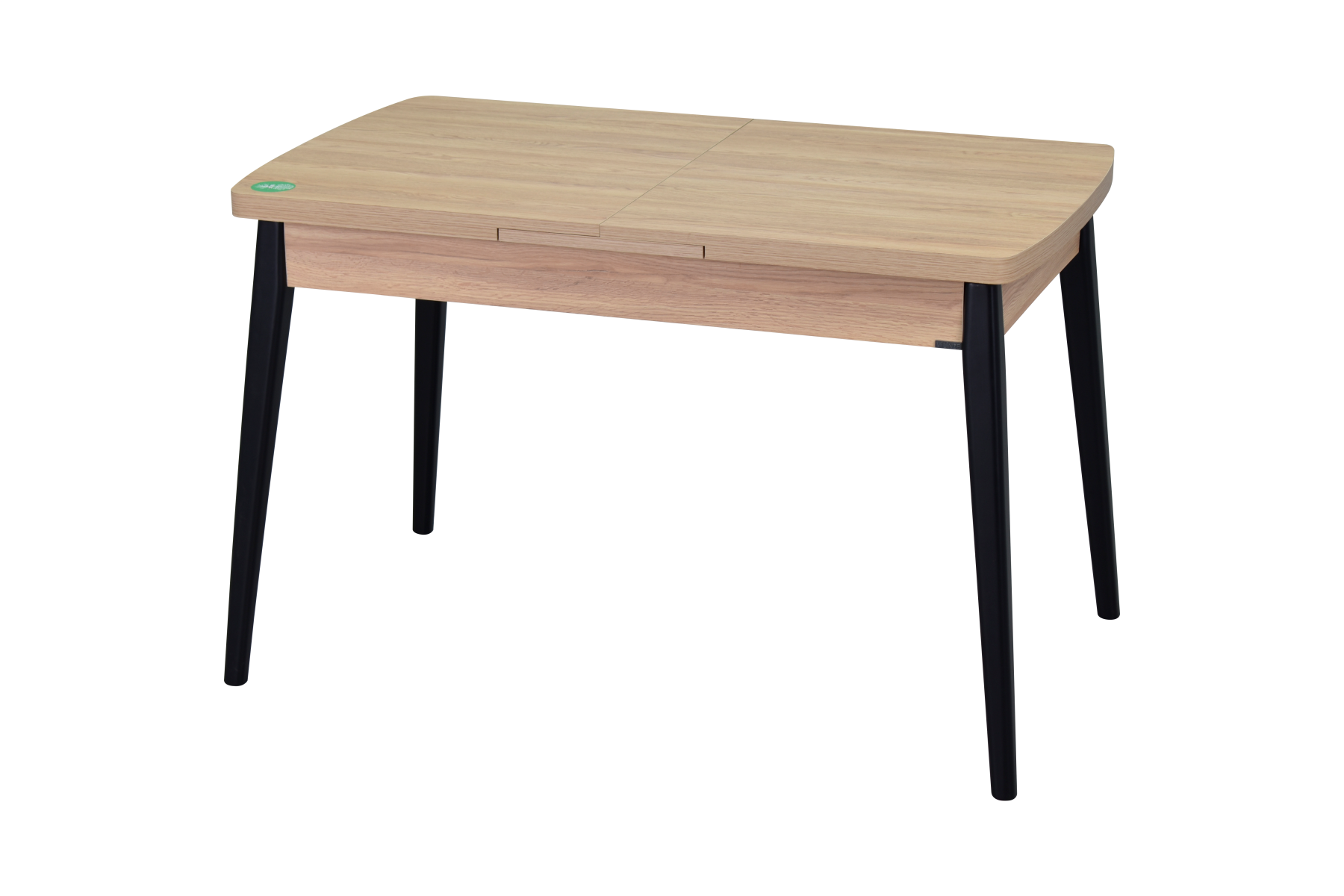 Avanos Ahşap Açılır Kapanır Mdf Mutfak Masası - 70x120+30 cm Naturel/Siyah
