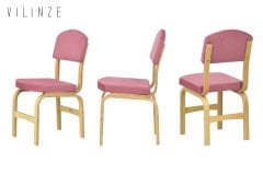 Ege 19 Sevilla Ahşap Sandalye Naturel - Pembe
