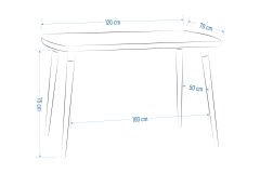 Argos Sabit Mdf Mutfak Masası - 70x120 cm