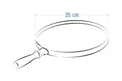 Çift Taraflı Granit Döküm Tava Ahşap Saplı - Q35 Cm