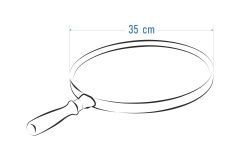 Granit Döküm Izgara Tavası Ahşap Saplı - Q35 cm